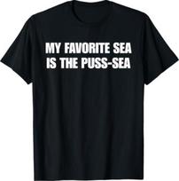 My Favorite Sea is The Puss-sea T-Shirt XL black