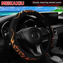 A Pink Silver Bright Totem Cloth Car Without Inner Ring Steering Wheel Cover for 15' Car Interior Suitable for Men and Women