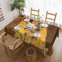 The Kiss By Gustav Klimt (1907 - 1908) Rectangular Tablecloth Oilproof Table Cover for Festival Party Decorations Table Cloth 160X280cm