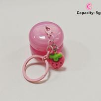 1Pcs 5G Mini Empty Plastic Lip Mask Jars With Keychain Pendant Lip Balm Cans Cream Lip Balm Containers Lipstick Makeup Container