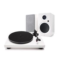 Argon Audio FORTE A5 + TT-3 PLUS HiFi komplektas (patefonas + aktyvios kolonėlės, pora) – Juoda / Balta