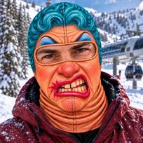Men's Winter 3D Print Funny Ski Scarf Hat for Outdoor Sports One Size orange