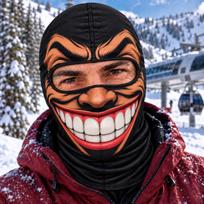 Men's Winter 3D Print Funny Ski Scarf Hat for Outdoor Sports One Size