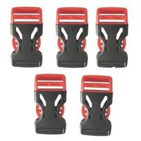 5 Pack Motorcycle Helmets Quick Release Buckle Set Plastic Chin Strap Clip Replacement Fastener for Riding Helmet Webbing black