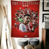 AFC Ajax Wall Hanging Printed Fabric Blanket Decorative Tapestries for Bedroom Living Room Home Decor 100cm x 150cm gray