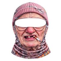 Novelty Old Man Face Ski, Funny Realistic 3D Printed Full Face Winter Windproof Hat, Sunglasses Not Included One Size