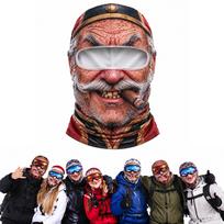 Novelty Old Man Face Ski, Funny Realistic 3D Printed Full Face Winter Windproof Hat, Sunglasses Not Included One Size brown