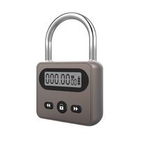 Multi Function Metal Timer Lock LCD Display Smart Time Lock High Quality Electronic Timer  Hardware gray-style 2 gray