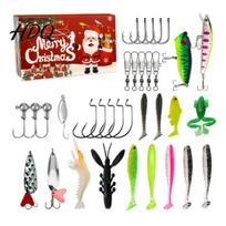 Minnow And Worm Baits Fishing Advent Calendar for Men 24 Days Christmas Countdown with Lures & Supplies Sea Hooks Freshwater and Saltwater B