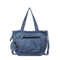Denim Bag Women's Tote Bag Large Capacity Crossbody Shoulder Class Bag mėlyna