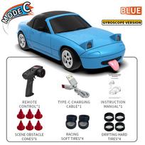 1/43 RC Drift Car with Gyroscope Full Proportion 2.4G 4WD Remote Control Car Simulation Model Racing Car Toys Gift JJRC C8827