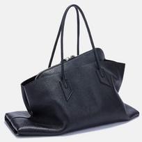 Vintage European Barn Style Tote Bag Large PU Handbag Daily Use Black Brown Green Black Smooth gray