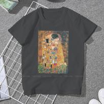 The Kiss Women Clothing Gustav Klimt Painting Graphic Female Tshirts Vintage Graphic Loose Tops Tee Kawaii Girls Streetwear XS
