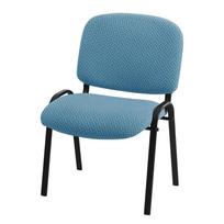 2Pcs/Set Solid Color T Jacquard Folding Dining Chair Cover Elastic Comfortable Split Low Back Chair Covers Dust-proof Anti-dirty mėlyna