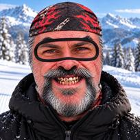 Novelty Old Man Face Ski, Funny 3D Print Full Face, Winter Windproof Hat for Men and Women (Sunglasses Not Included) One Size brown