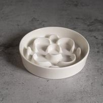 Elevated Ceramic Slow Feeder Bowl for Dogs Cats Anti-Choking Maze Bowl with Iron Stand Non-Slip Pet Food Bowl 5 flower style 1