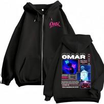 Omar Courtz Por Si Manana No Estoy  Tour Zipper Hoodie Men Women Fashion Hip Hop Jacket Sweatshirt Casual Zip Up Hoody Coats L juoda