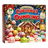 Christmas Advent Calendar 24Day Dumpling Squishy Toys Slow Rising Fidget Squeeze Toy Stress Relief Xmas Decor Gift red