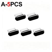5PCS Metal Type C Charge Port Dustplugs USB C Anti-Dust Cover Protector Cap Dust Plug for iPhone 18 Pro Max Duo 18Pro 17 16 152 A-5Pcs Black white
