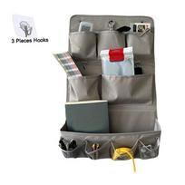 Folding Wall Hanging Storage Bag Large Capacity Multi Pocket Storage Bag  Dormitory Grey 3 Layers