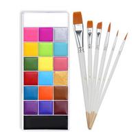 Face Body Oil Paint Painting,20 Colors Face Paint Non-toxic Kids Flash Tattoo Paint with Brush Halloween CosplayArtistic Makeup