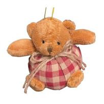 Holiday Mood Bear Ornament Plaid Ornaments on The Tree 4 Inch Mini Stuffed Plush Christmas Decoration for Xmas Home Party Decor Exquisite 1pc