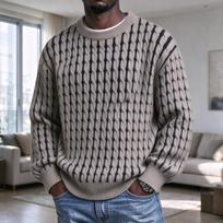 Men's Winter Trendy Knit Sweater, Casual Pullover for Everyday Wear XXXL black