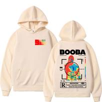 France Rapper BOOBA B2O Tour  Hoodies Men's Retro Style Hip Hop Long Sleeves Hooded Sweatshirts Clothing Oversized Pullover S beige