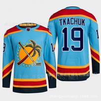 Vyriški ledo ritulio marškinėliai Florida Panthers 19 Tkachuk Medvilnės mišinys Visos komandos sportui L blue