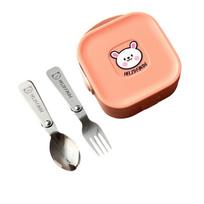 3/4Pcs Reusable Mini Folding Cutlery Set Stainless Steel Spoon Fork Chopstick  Picnic Tableware 3Pcs Pink