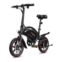 DYU D3S Adult Folding Electric Assist Bike (No Throttle) 250W Motor 36V10Ah Battery Rear Dual Disc Brakes 25 km/h Black IdealUrban Commuting