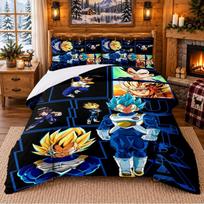 Vegeta Pattern Bedding 3Pcs Set Bed Sheet And Pillowcases For Indoor Bedroom 140cmx200cm