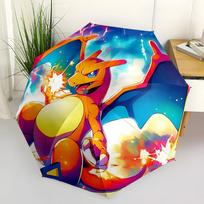1pc Dragonite Pokémon Automatic Folding Umbrella - Compact 8-Rib Design, Durable Plastic & Iron, Lightweight for Outdoor Daily Use,  a0929199 blue