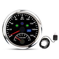 GPS spidometras su tachometru 8000 RPM DC9–32V IP67 atsparus vandeniui 0–160 MPH Raudonas foninis apšvietimas Tikslus valčiai, ATV Black Dial Silver Bezel black