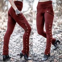 Moteriškos Casaul Pants Slim Cool Milicijos kelnių antblauzdžiai M raudona