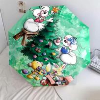 Diddl Cartoon pattern, automatic folding umbrella, portable and foldable design, 8 ribs, a Christmas or birthday gift. nan