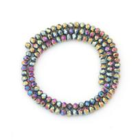 1 Strand Rondelle Faceted Crystal Beads Colorful Glass Loose Bead For Jewelry Making DIY Bracelet Necklace Supplies 3/4/6/8/10mm gray