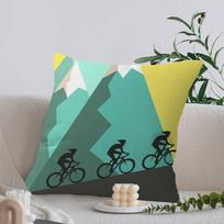Sportinis Dviratininkų Tour De F-France Pagalvės užvalkalas Pagalvės užvalkalas Dekoratyvinis Pagalvės užvalkalas Spausdintas Pagalvės dėklas Sofai 26x26Inch