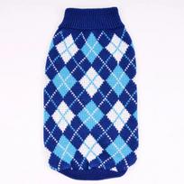 Dog Argyle Sweater Crochet Knitted for Doggie Puppy Cat Small ,Warm & Comfortable Dog Cold Weather Clothes  Cat Dog Clothes (Dark blue,XS（old）)