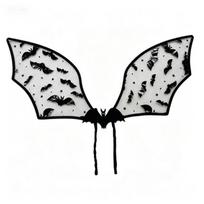 Gothic Dark Style Halloween Bat Wings Folding Kids Elf Wing Tulle Devil Wings  Halloween Party juoda