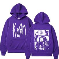 Alternatyvi Nu Metal Roko Grupė Korn Dvigubos Pusės Grafinis Džemperis Vyriškas Gotikinis Vintage Megztinis Sportinis Kostiumas Vyriškas Vilnos Medvilniniai Džemperiai M blue