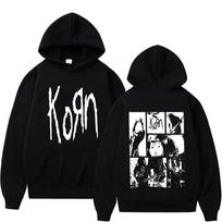Alternatyvi Nu Metal Roko Grupė Korn Dvigubos Pusės Grafinis Džemperis Vyriškas Gotikinis Vintage Megztinis Sportinis Kostiumas Vyriškas Vilnos Medvilniniai Džemperiai L black