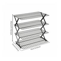 Wire Cooling Rack Collapsible Folding Sturdy for Countertop, Bakers gray