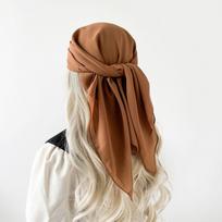 Perlinis šifonas vienspalvis šalikas arabiškas turbanas Bali turbanas vienspalvis malajiškas kvadratinis šalikas šalikas 90*90cm brown