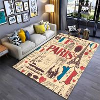 Beautiful Romantic  France Paris Eiffel Tower Carpets for Home Living RoomBedroom Sofa Doormat Kitchen Floor Rugs Anti-slipDecor 40x60cm (16x24in) gray