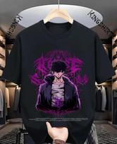 Anime Solo Leveling Sung Jinwoo T-Shirt Size S-5XL, Gift For Friends M black