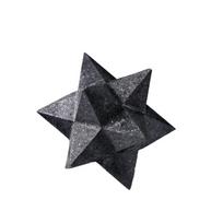 Grafito Merkabos dekoratyvinis elementas Merkabos jogos akmuo 3D šešiakampės žvaigždės ornamentas 5cm gray