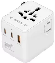 Gembird Universal travel power adapter | TPA-1A2C20-01-W | Travel Adapter | 20 W