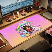 Gabby Dollhouse Color Mouse Pad Large Gaming Table Cushion Non-slip Laptop Tablet Big Mousepad XXL Mat Mini PC Playmat With Lock edge 30cmx60cm(11.8x23.6inch)
