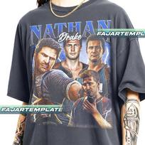 Nathan Drake Uncharted Vintage T-Shirt, Gift For Woman and Man Unisex T-Shirt FD 120 gray